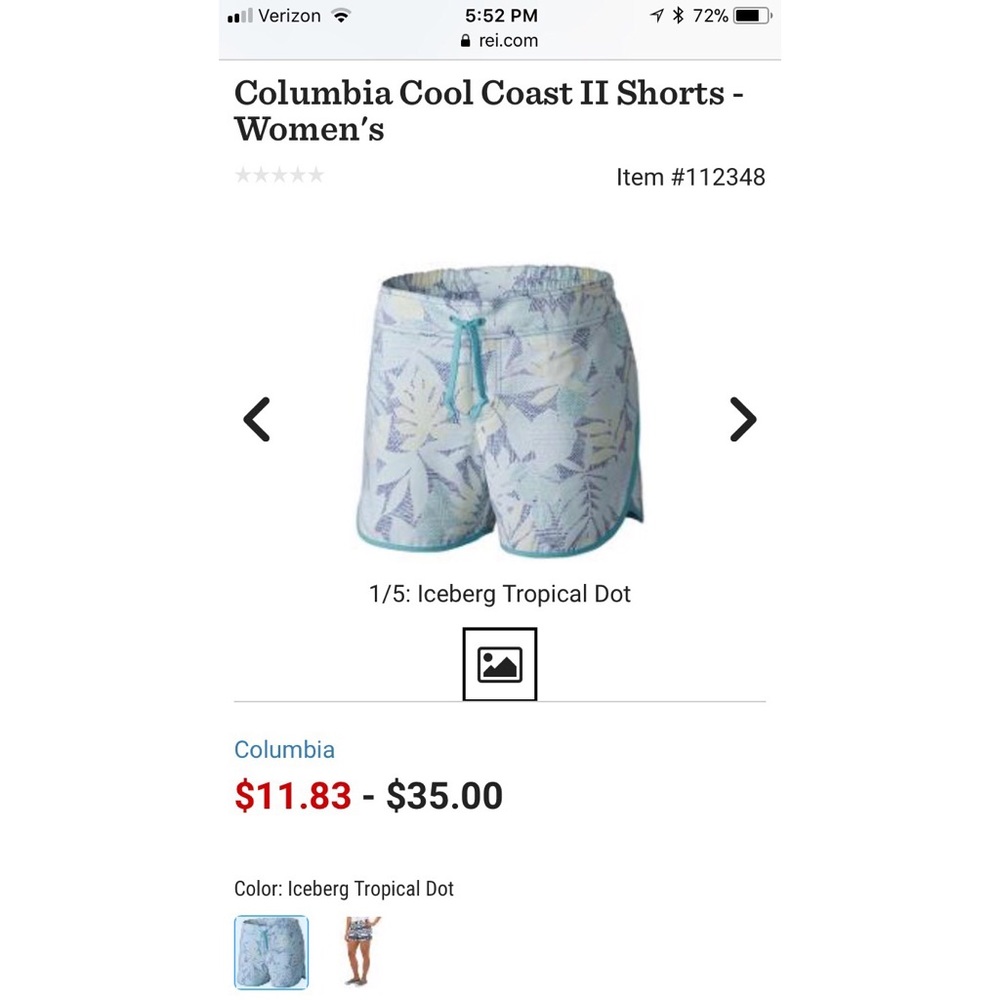 😎 NWT Columbia Womens Cool Coast II Short